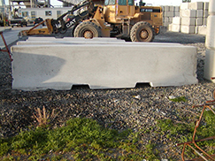 side view of concrete barrier